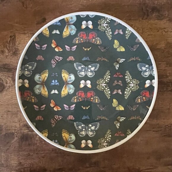 Portmeirion Botanic Garden Harmony Charger Plate 12" Green Butterflies Porcelain - Picture 5 of 10